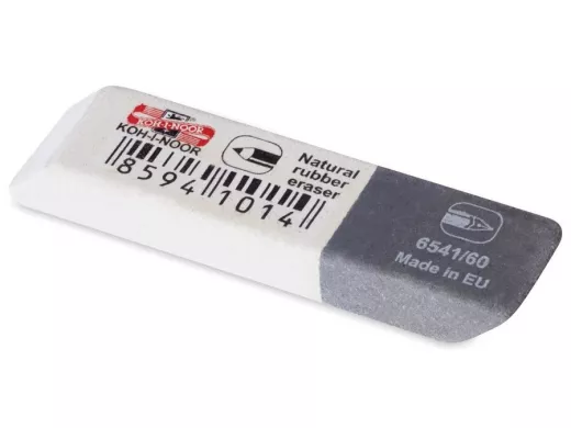 Ластик "BR-102750" , 50х13х7 мм, бело-серый, прямоугольный, скошенные края, натуральный каучук