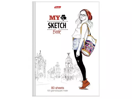 Скетчбук, белая бумага 100 г/м2, 175х205 мм, 80 л., гребень, "Artist", (A257821)