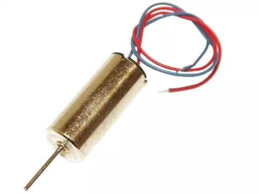 Двигатель 3,7V RC1020RB (L/Dдвиг=20/10mm, L/Dвала=6,0/1,0mm, 40000об/м, 0,1А, выв.кр/син.) для авиам
