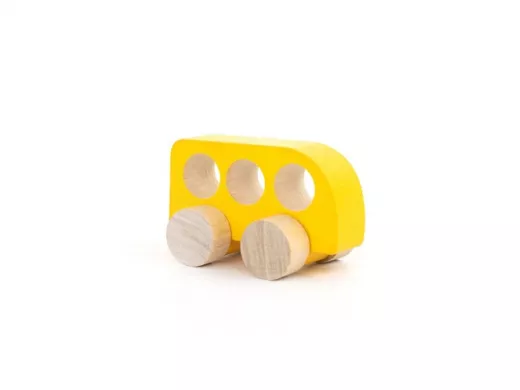 Фигурка деревянная "Каталка" "Машинка Томик" "Желтая" (1 штука)  игрушки из дерева