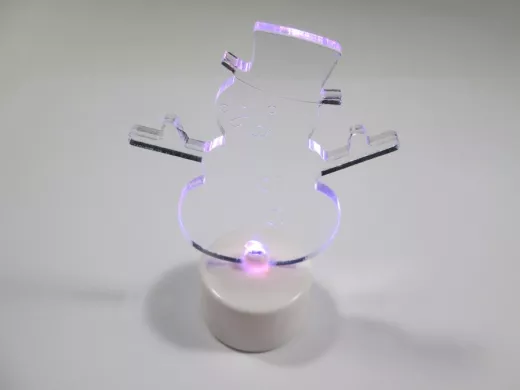 Фигура светодиодная на подставке "Снеговик в шляпе 2D", RGB