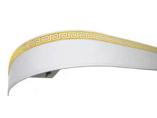 200см карниз ДНК  ЛАБИРИНТ 2 БЕЛЫЙ ЗОЛОТО в индивид. упаковке ультракомпакт