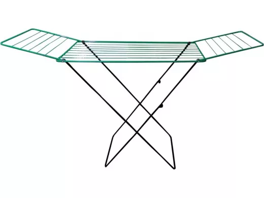 "БОГАТЫРЬ" UNICATNI сушилка напольная ЧЁРНО-ЗЕЛЁНАЯ 20 метров, усиленная труба,прочная проволока 4мм