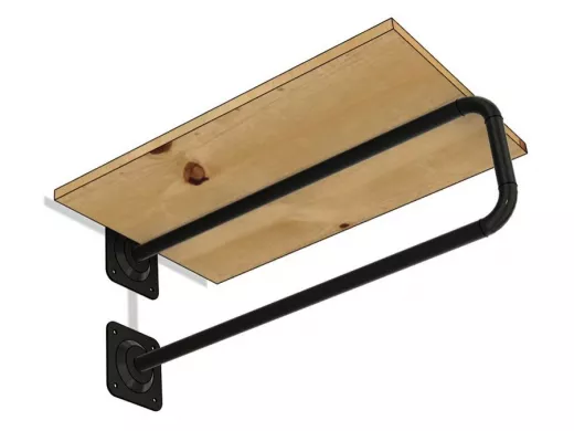 Гардеробная система для плечиков с полкой 35х54см, вылет 60см 