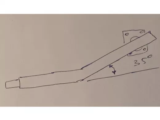 Поручень, соединительный, угол 35гр, 80см, левый 