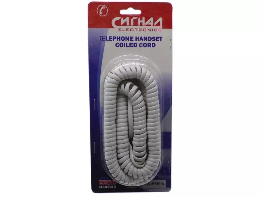 Телефонный кабель витой  7,0 (7,5м) белый на блистере