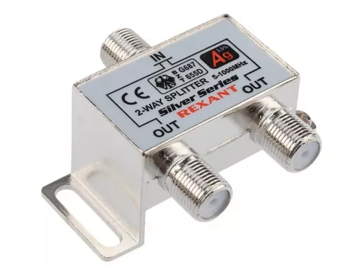 ДЕЛИТЕЛЬ  ТВ х 2 + 3шт. F   "BOX"  5-1000 МГц  "Silver"   REXANT