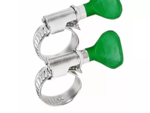 Хомут червячный цинк  16-27 мм с ключом W 