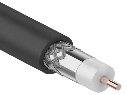 RG-11U (75 Ом), CCS/Al/Al 83 % кабель коаксиальный 75 Ом, (бухта 305 м) черный (OUTDOOR) REXANT