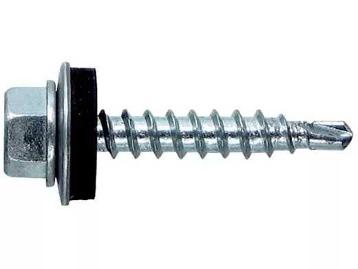 Саморезы 4,8х76 кровельные, сверло, цинк, с шайбой в упаковке 1000шт, вес 1шт 9,5г, цена за 1