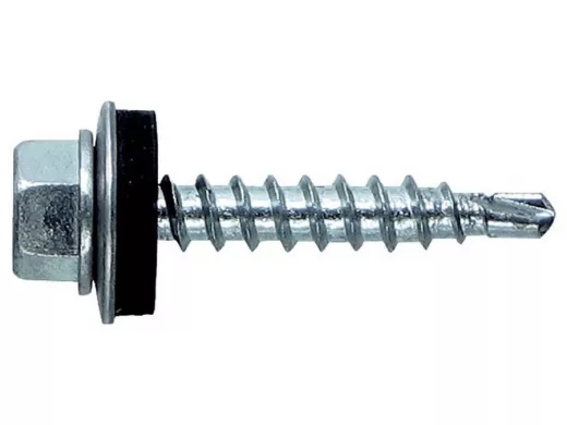 Саморезы 4,8х70 кровельные, сверло, цинк, с шайбой (1500 шт)