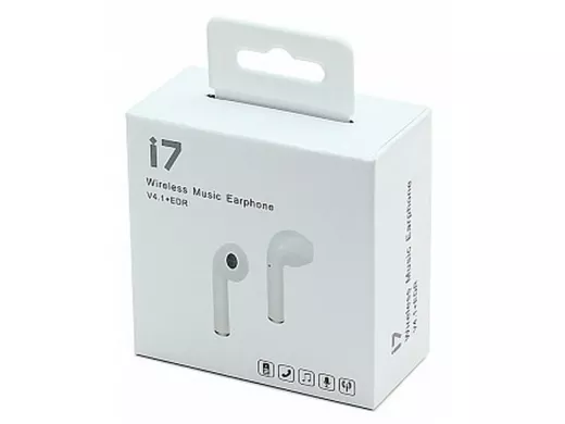 Bluetooth наушники с микрофоном (гарнитура)  TWS i7 V4.1+EDR  Bluetooth (1 правый), белые