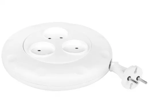 Сетевой удлинитель  Smartbuy  3 гнезда 3 метра 10А/2,2кВт, б/з, круглый, белый (SBE-10-3-03-W)