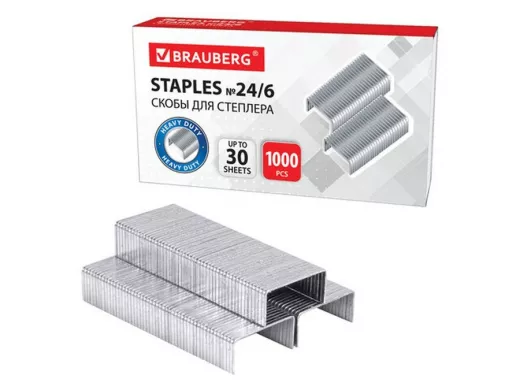 Скобы для степлера №24/6, 1000 штук, "BR-71420", до 30 листов