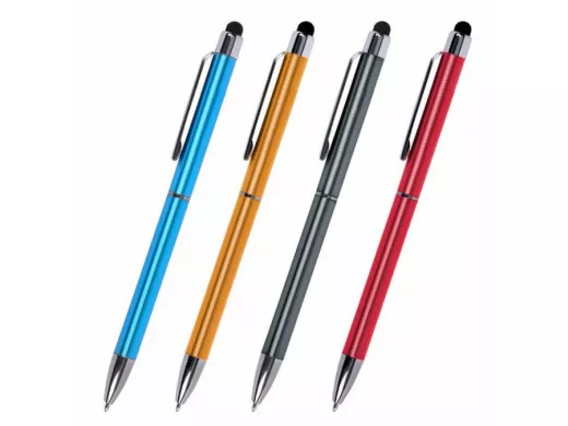 Ручка-стилус для смартфонов/планшетов "BR-75192", СИНЯЯ, корп.ассорти, серебр.детали, линия 1мм