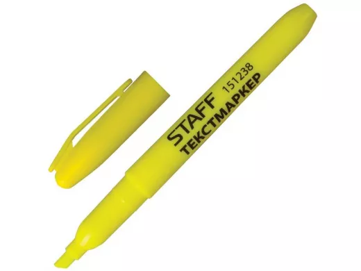 Текстовыделитель "BR-75415", ЛИМОННЫЙ, эргономичный корпус, скошенный наконечник 1-3мм