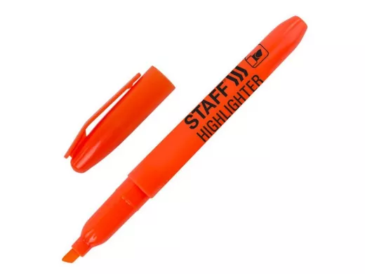 Текстовыделитель, ОРАНЖЕВЫЙ "BR-75417", эргономичный корпус, скошенный наконечник 1-3мм