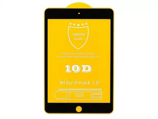 Защитное стекло для планшета, App iPad mini 4/5, Full GC, тех.пак, чёрное