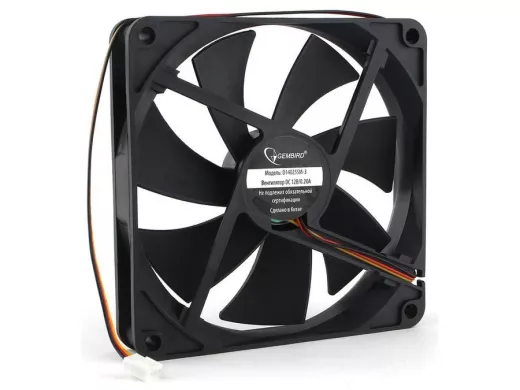 Вентилятор  +12В;  140х140х25мм;   Gembird, втулка, 3 pin, провод 40 см